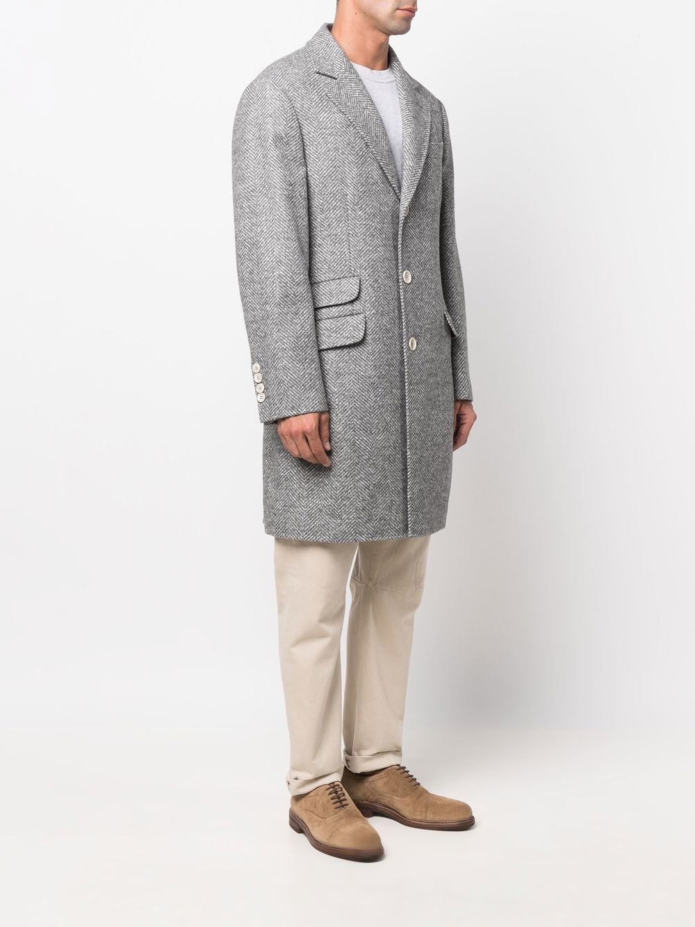 Brunello Cucinelli シェブロンニット シングルコート - Farfetch