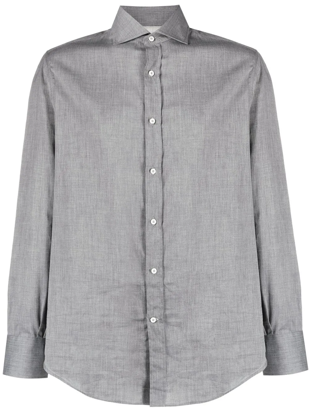 

Brunello Cucinelli camisa con botones y cuello italiano - Gris