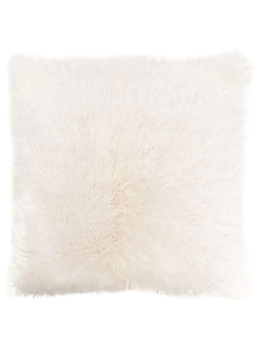 

Brunello Cucinelli logo-debossed sheepskin cushion - White