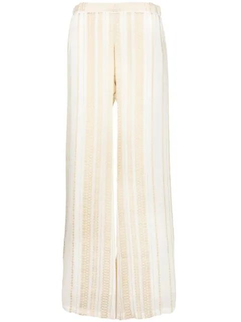 Zeus+Dione embroidered wide-leg silk trousers