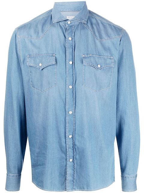 Brunello Cucinelli long-sleeved denim shirt