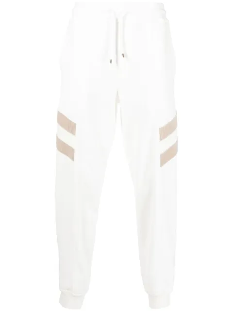 Brunello Cucinelli stripe-print cotton track pants