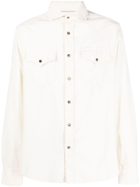 Brunello Cucinelli western-style cotton shirt Men