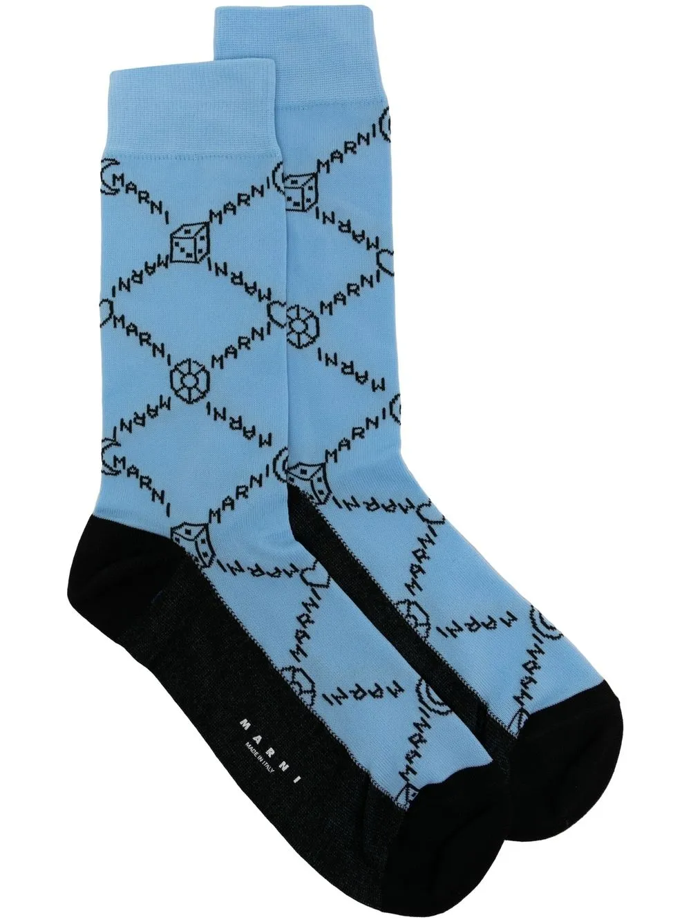 

Marni calcetines con logo estampado - Azul