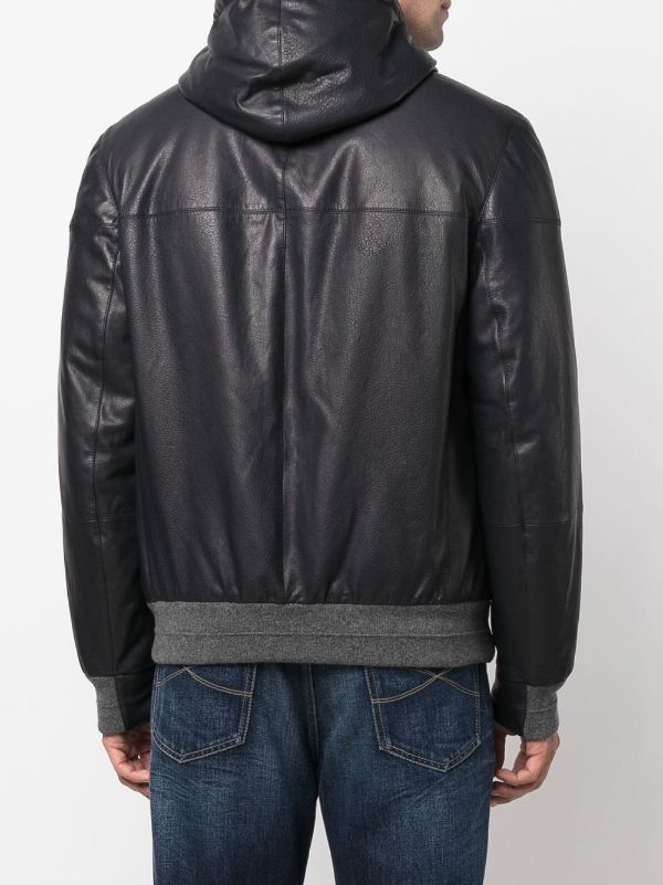 vince hooded leather jacket