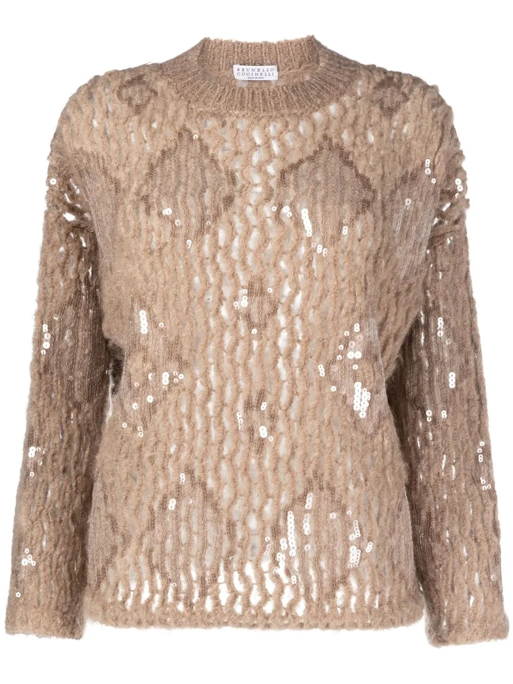 

Brunello Cucinelli sequin-embellished chunky jumper - Neutrals