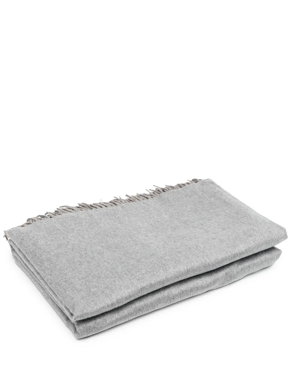 

Brunello Cucinelli fringed silk blanket - Grey