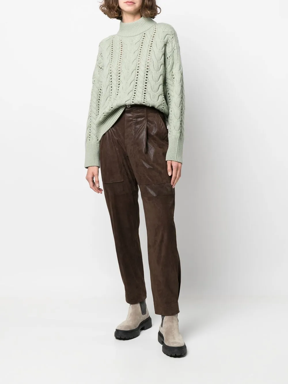Brunello Cucinelli Broek met toelopende pijpen - Bruin