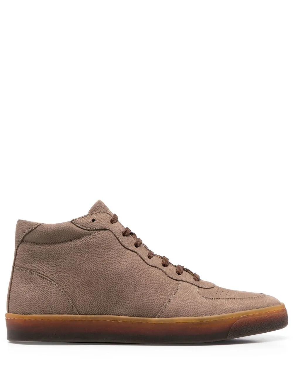 

Brunello Cucinelli tenis altos granulados - Marrón