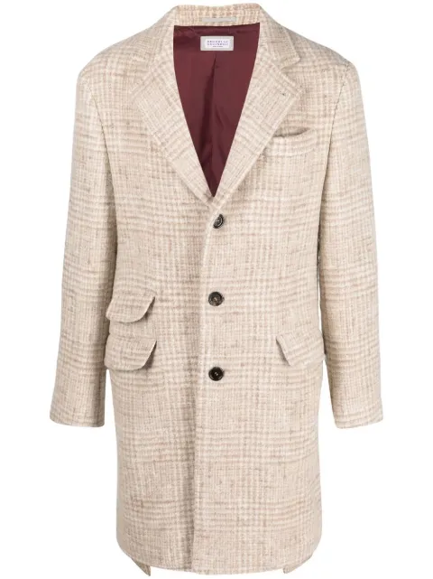 Brunello Cucinelli check-print single-breasted coat