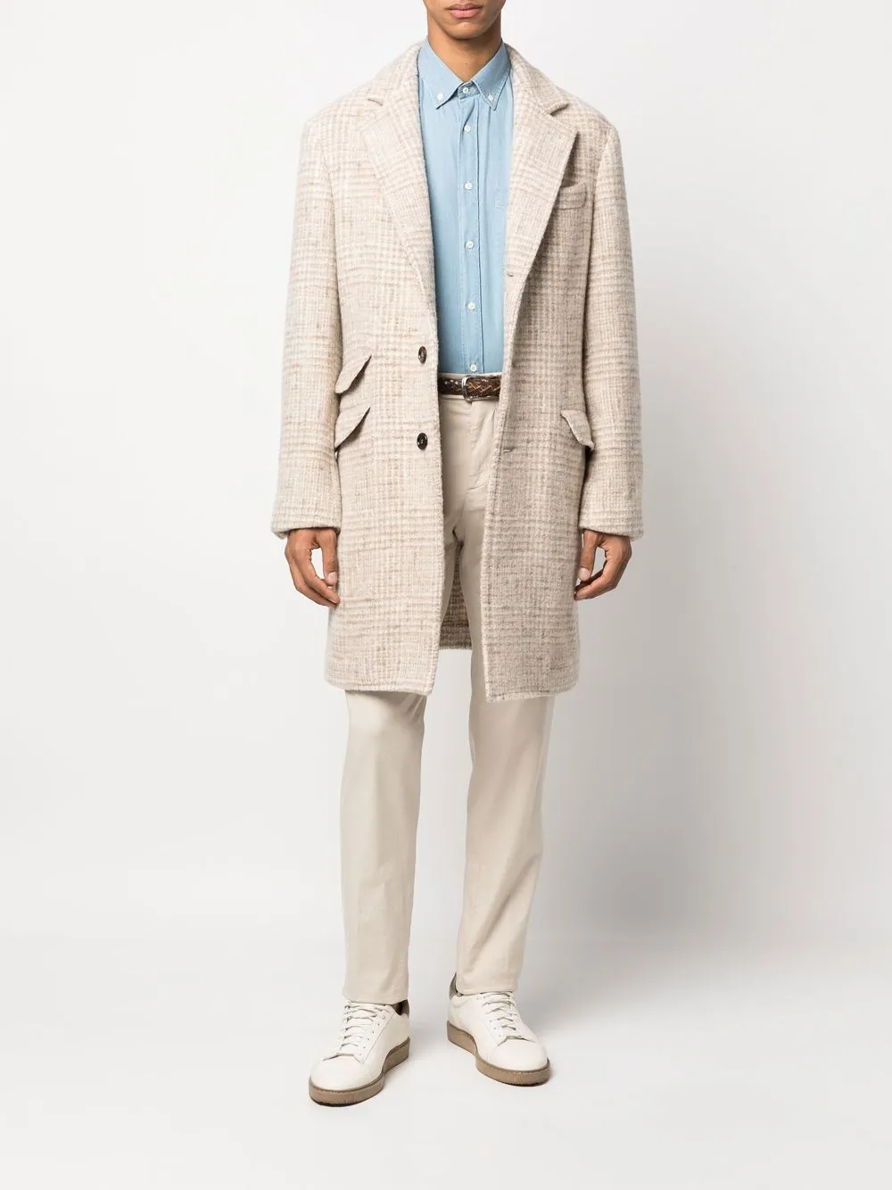 Brunello Cucinelli check-print single-breasted coat | Single Breasted Coats | Image 2