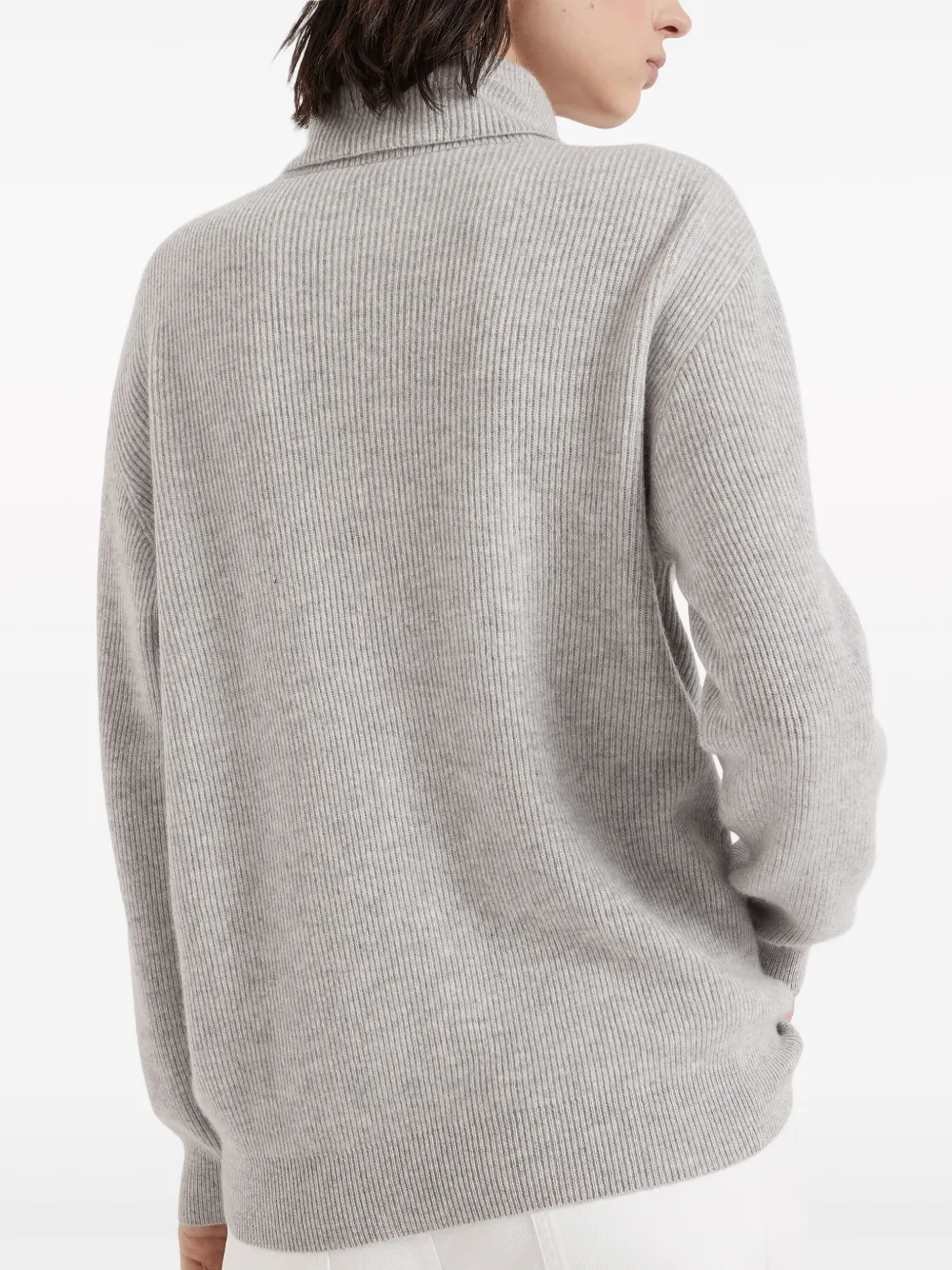 Brunello Cucinelli Roll-neck Cashmere Jumper In Grey