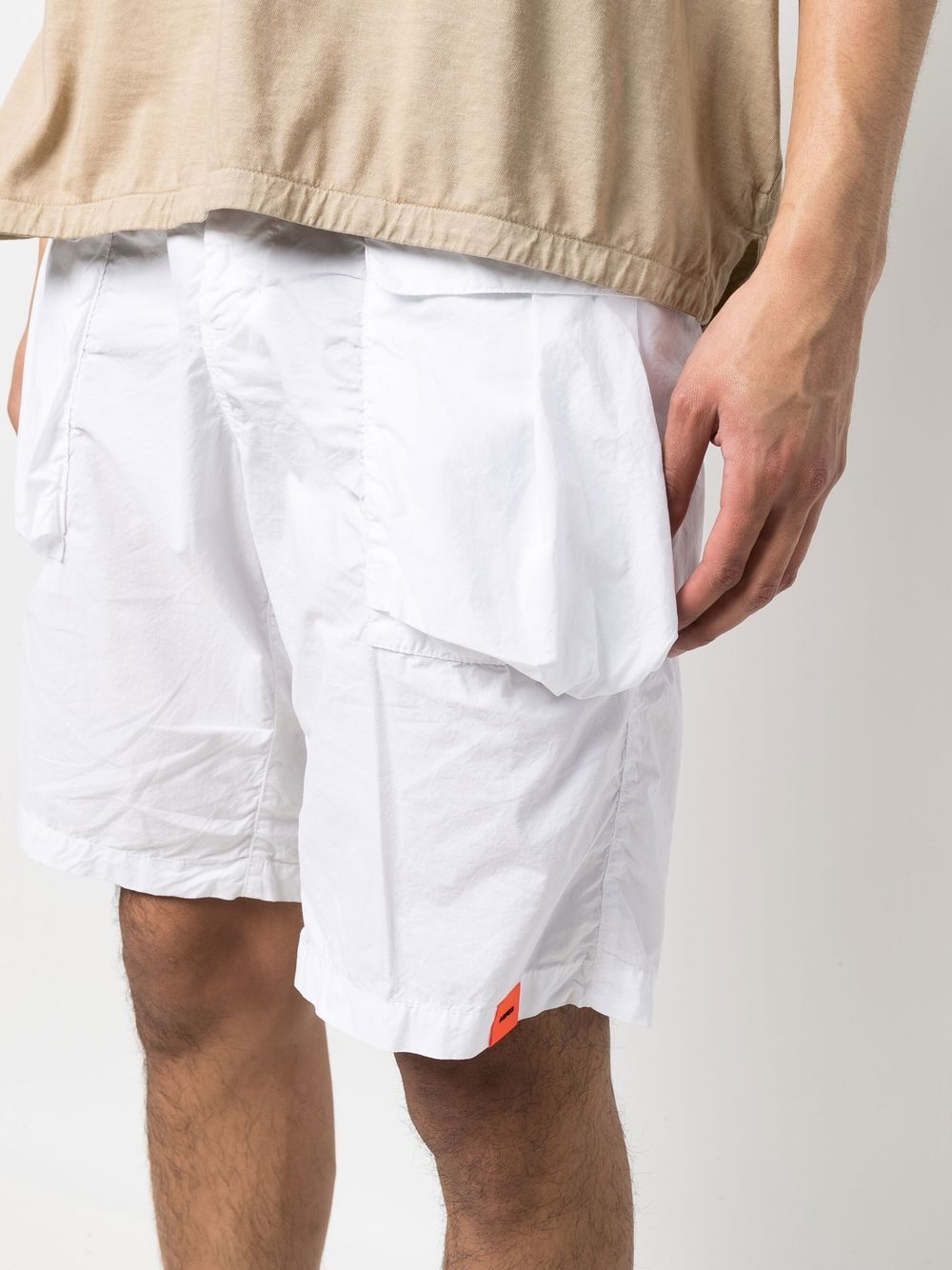 Shop Aspesi Four-pocket Cotton Bermuda Shorts In White
