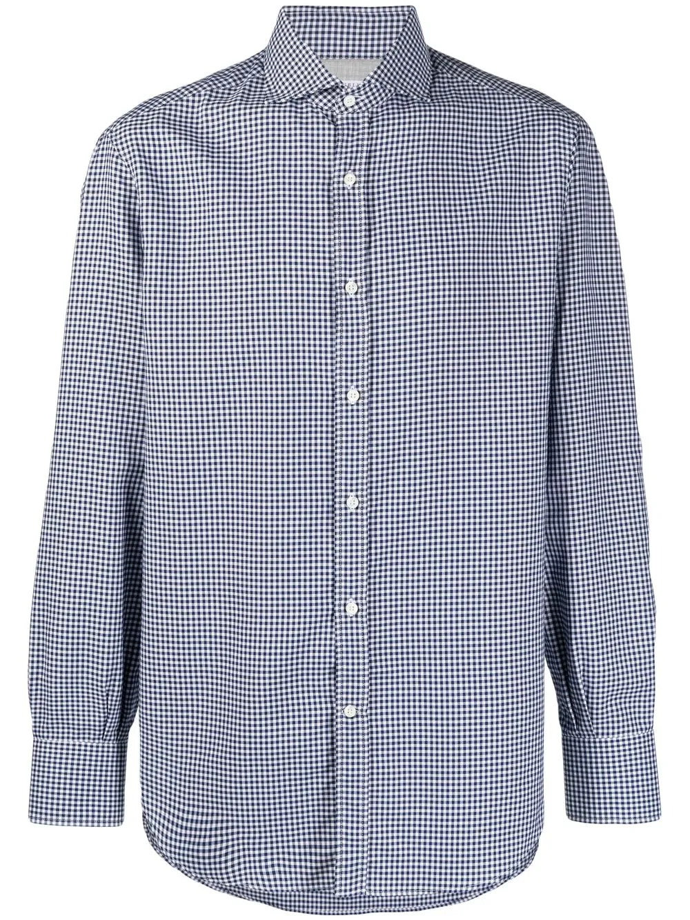 

Brunello Cucinelli camisa con estampado de cuadros gingham - Azul