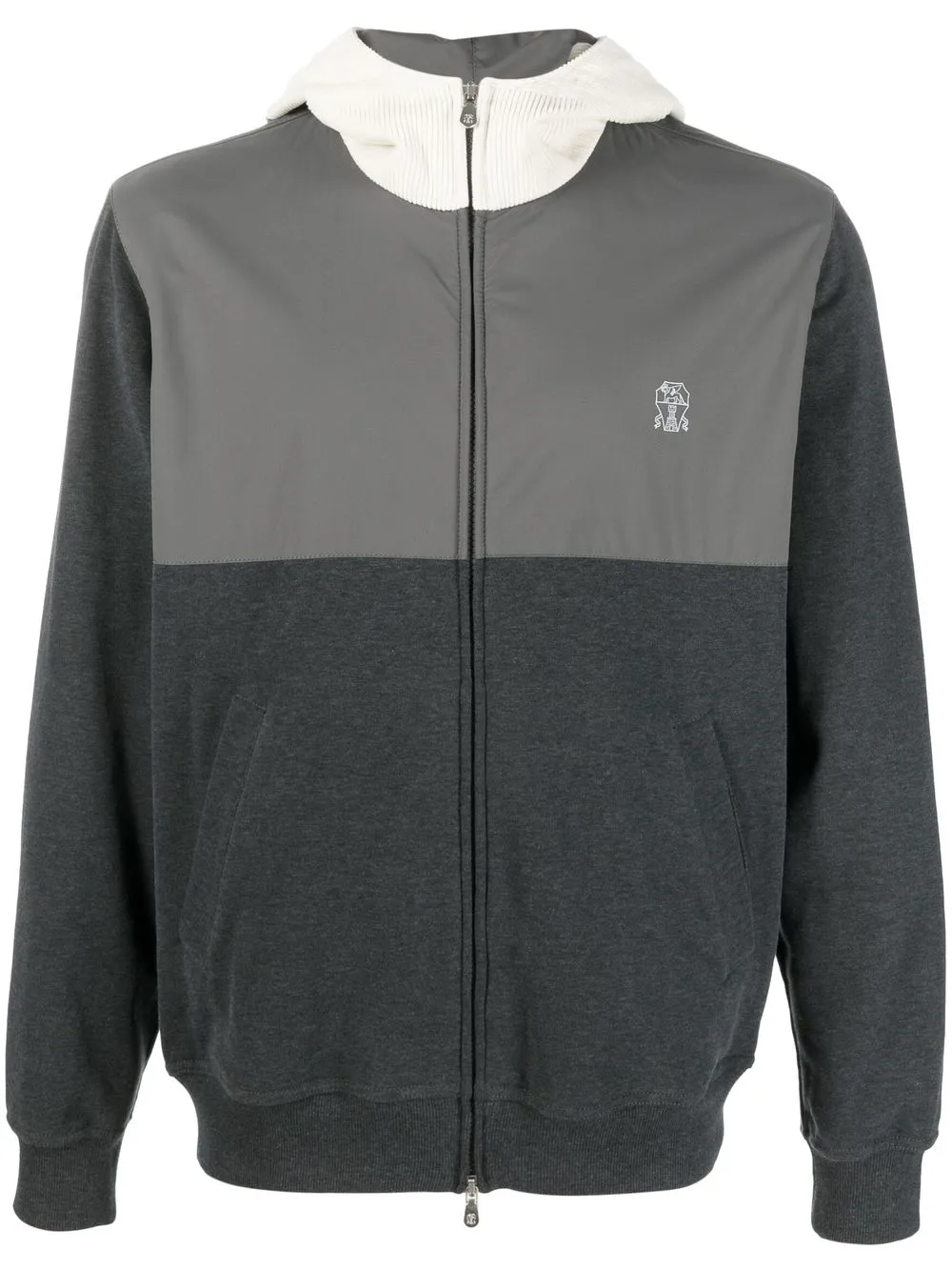 

Brunello Cucinelli contrast panel hoodie - Black