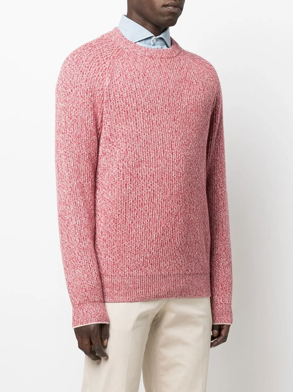 Brunello Cucinelli Mark-knit Ribbed-trim Jumper In Red