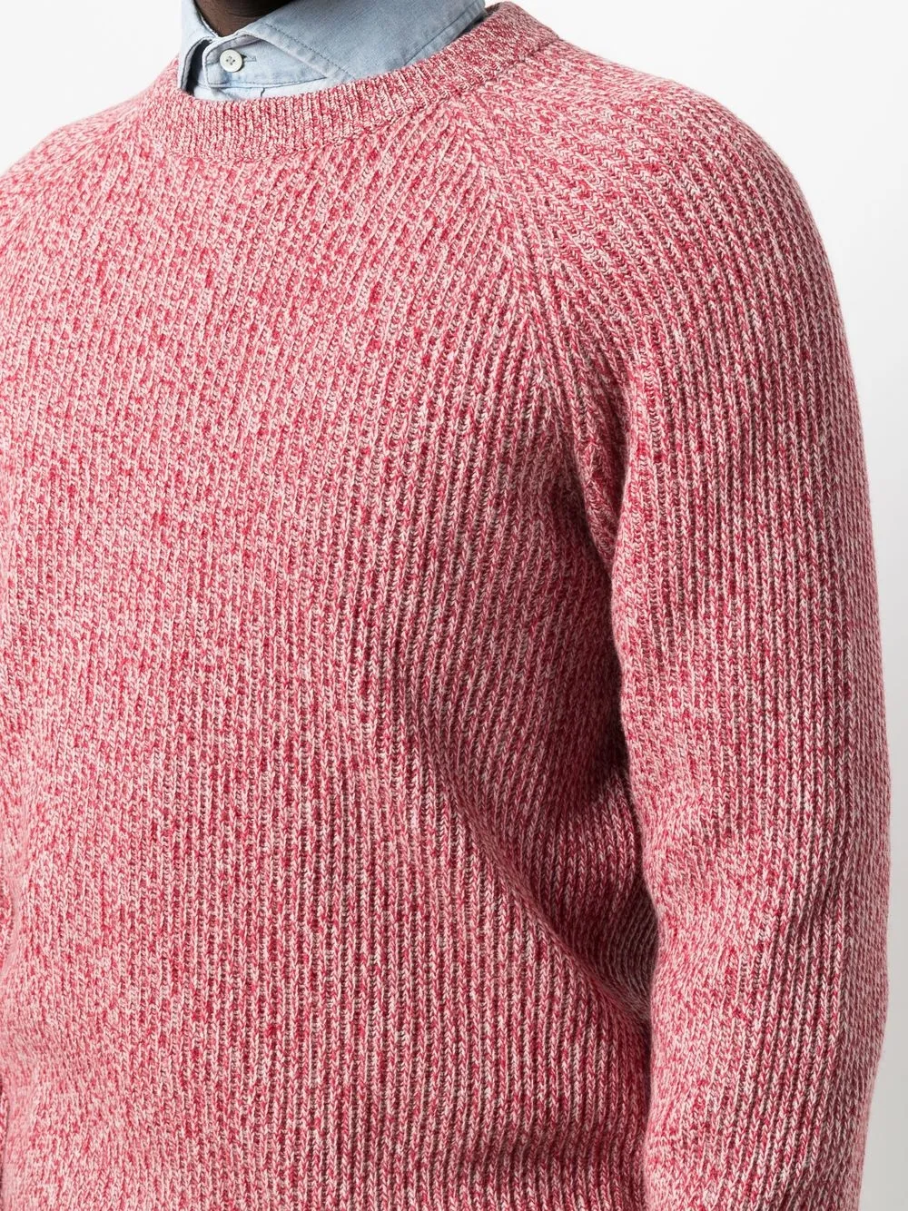 Brunello Cucinelli Mark-knit Ribbed-trim Jumper In Red