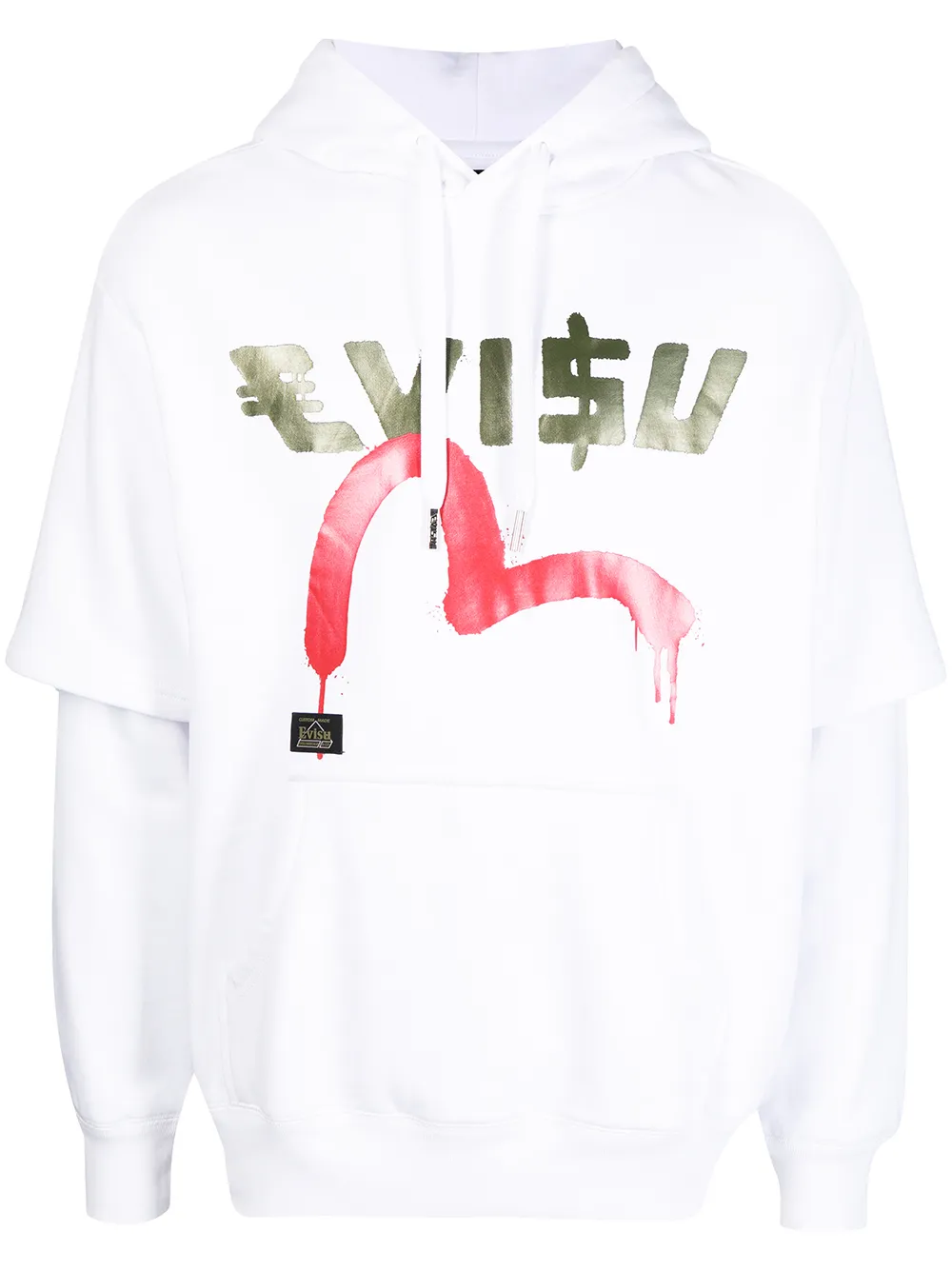 

EVISU logo print hoodie - White