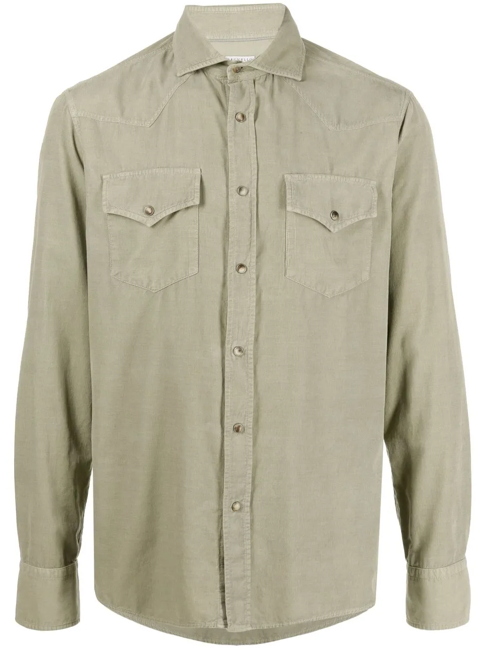 

Brunello Cucinelli camisa con botones y bolsillos - Verde