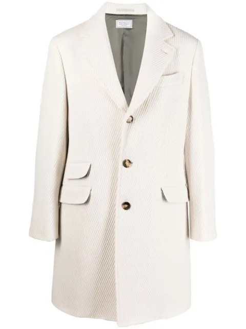 Brunello Cucinelli single-breasted textured coat