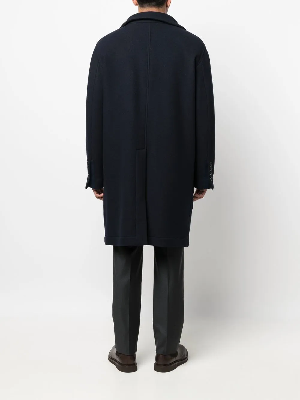 Brunello Cucinelli faux-fur trim midi coat Men