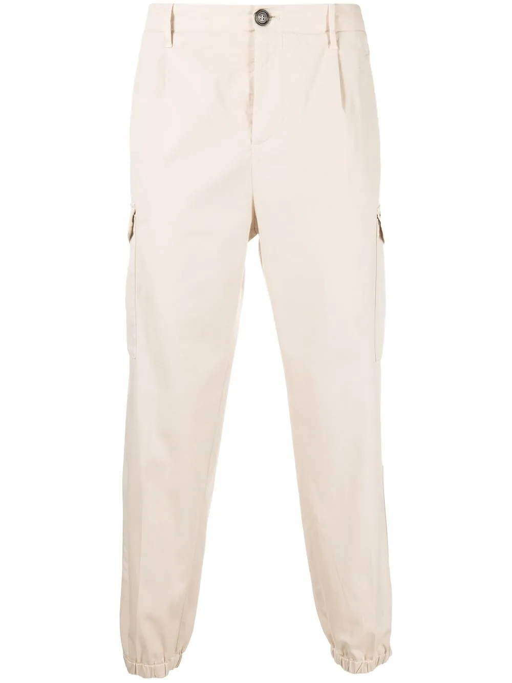 

Brunello Cucinelli pressed-creased multi-pocket straight-leg trousers - Neutrals