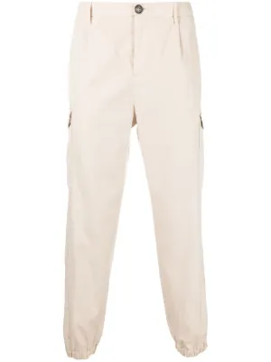 Brunello Cucinelli ガーメントダイ パンツ | ニュートラル | FARFETCH JP