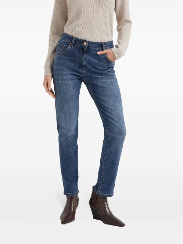Brunello Cucinelli distressed-finish Denim Jeans | Blue
