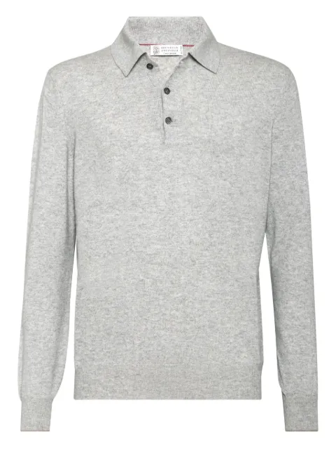 Brunello Cucinelli long-sleeve cashmere polo shirt