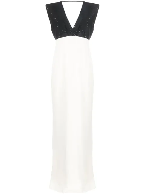 Brunello Cucinelli colour-block sleeveless gown