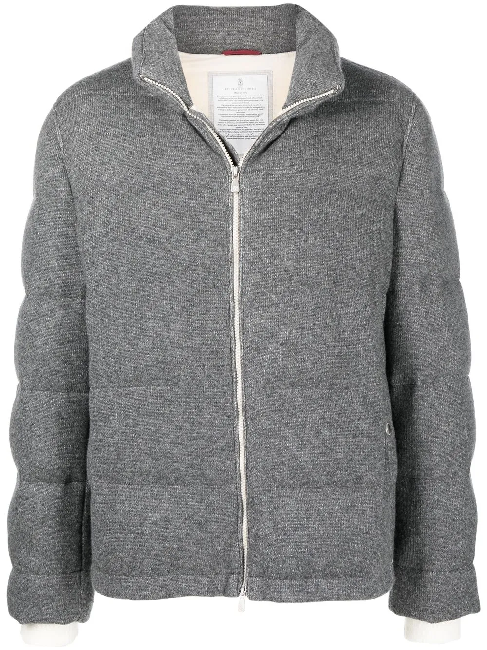 

Brunello Cucinelli zip-up padded jacket - Grey