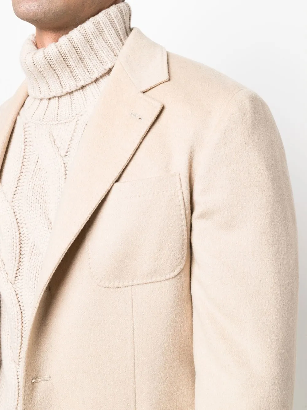 Brunello Cucinelli single-breasted camel-hair blazer | Image 5
