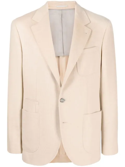 Brunello Cucinelli single-breasted camel-hair blazer