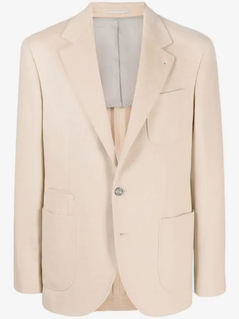 Brunello Cucinelli single-breasted camel-hair blazer