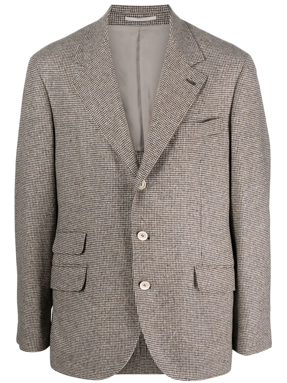 

Brunello Cucinelli blazer con botones y cuadros estampados - Marrón