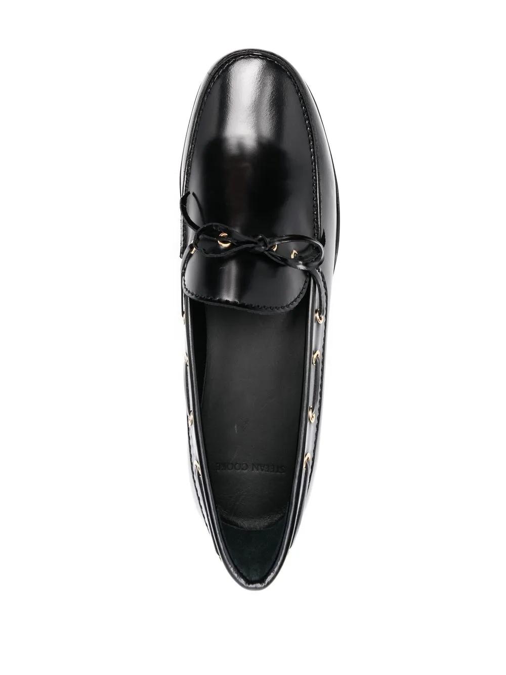 Shop Stefan Cooke Lace-up Platform Loafers In Black Polido