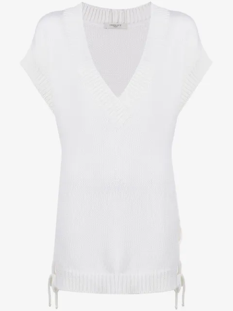 Charlott top tejido de canalé con cuello en v