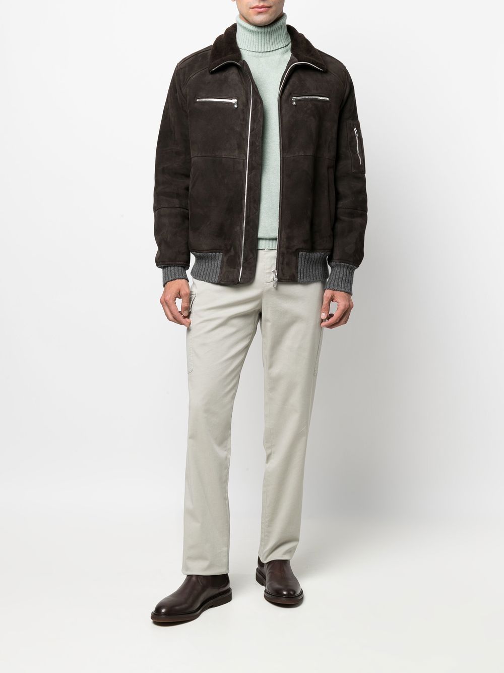 Brunello Cucinelli ribbed-detail zipped-up Jacket - Farfetch