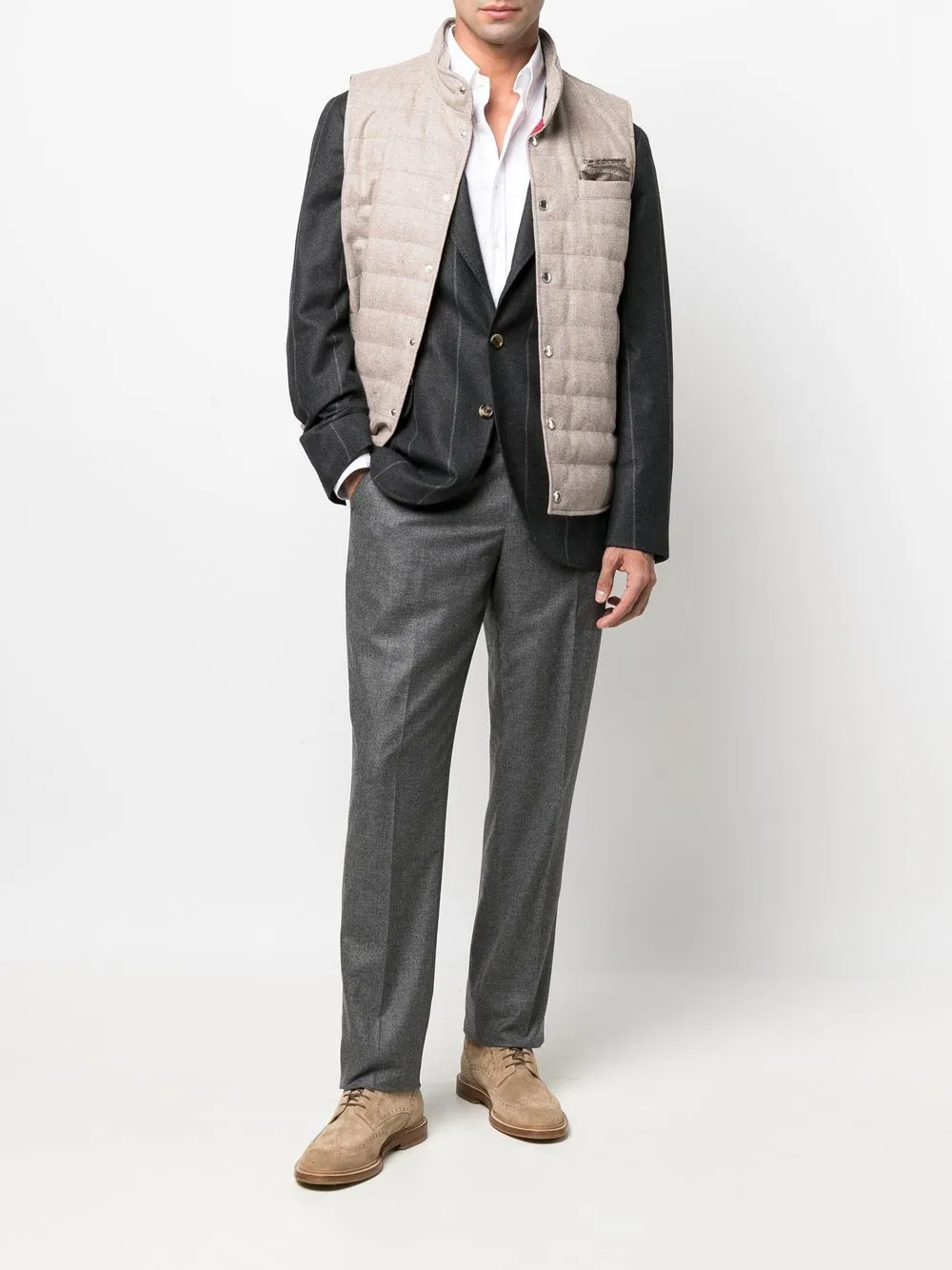 Brunello Cucinelli pinstripe-print single-breasted blazer | Blazers | Image 2