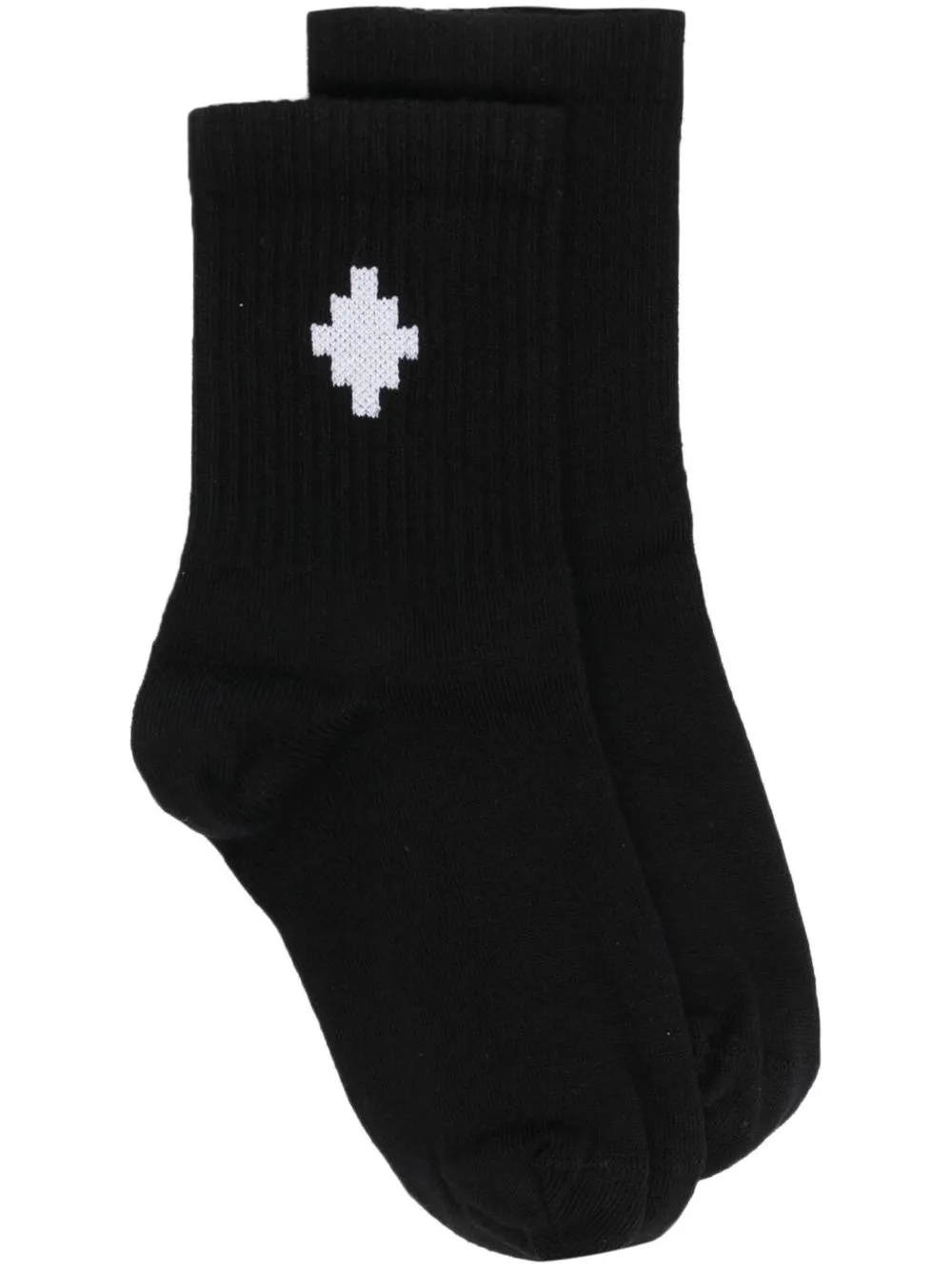 Shop Marcelo Burlon County Of Milan Logo Embroidered Socks In Black