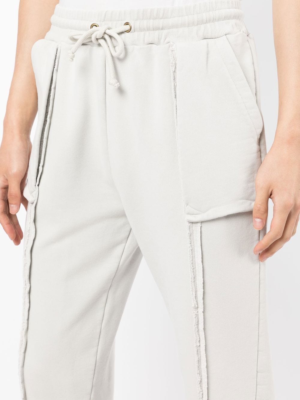 Shop Val Kristopher Raw-edge Drawstring Track Pants In Nude