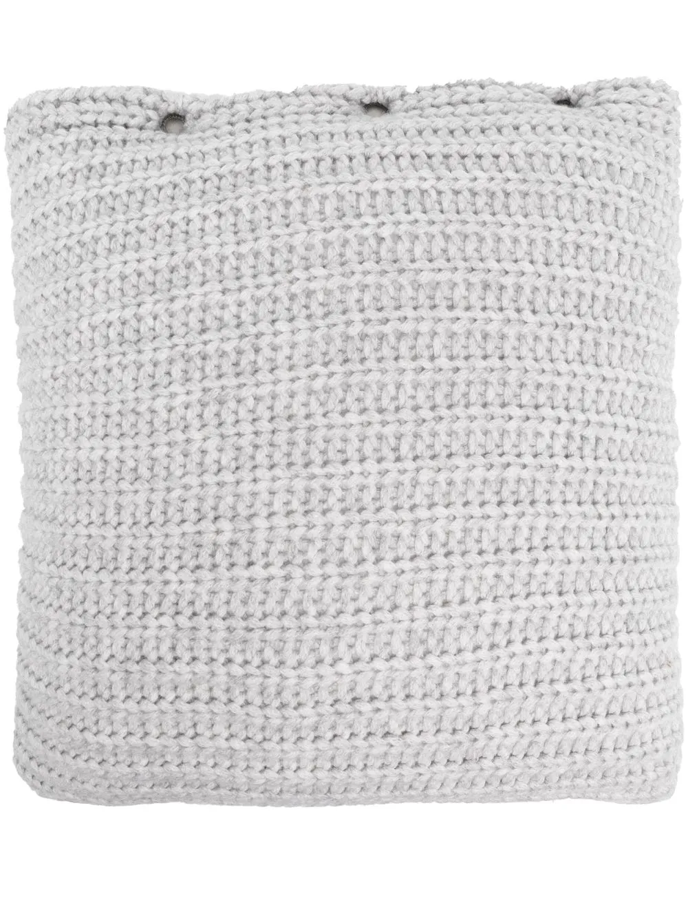 

Brunello Cucinelli logo-studded cashmere cushion - Grey
