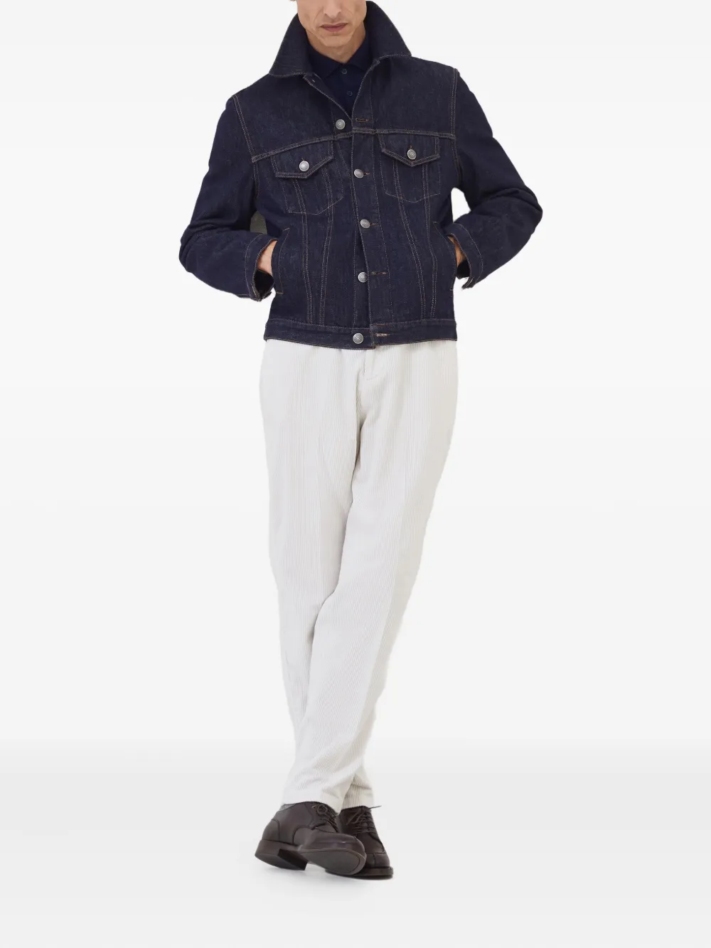 Brunello Cucinelli Poloshirt met lange mouwen - Blauw