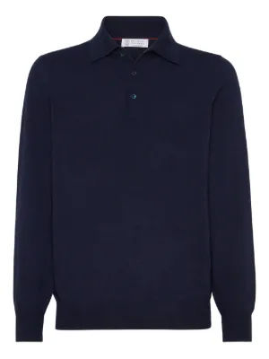 Prada long-sleeve Wool Polo Shirt | Blue | FARFETCH NO