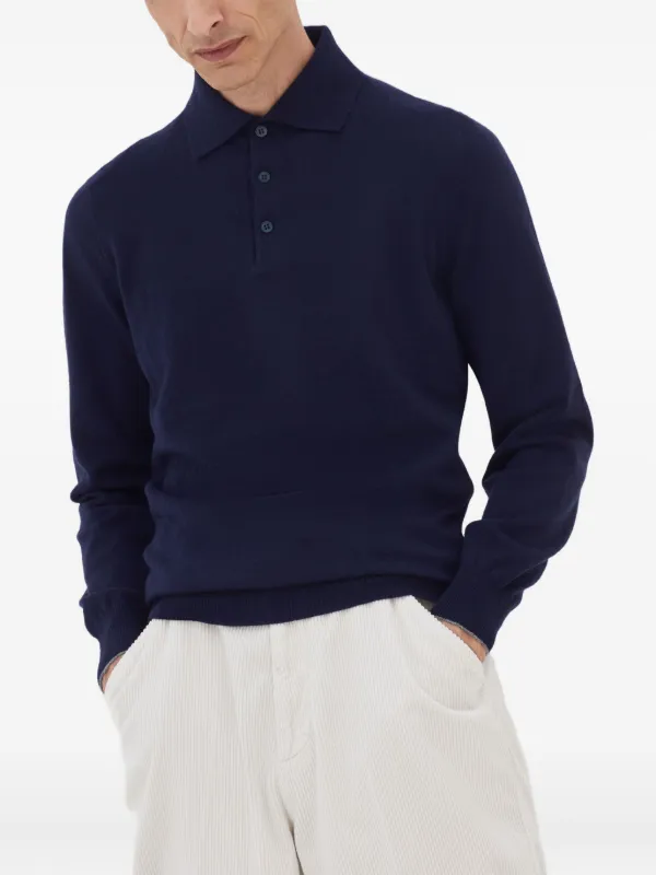 BRUNELLO CUCINELLI 長袖ポロシャツ 緑 ブルネロクチネリ L 【公式通販】