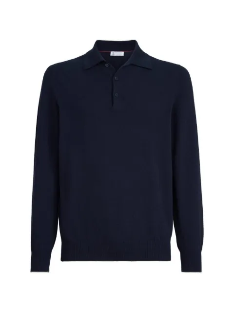 Brunello Cucinelli кашемировая рубашка поло с длинными рукавами
