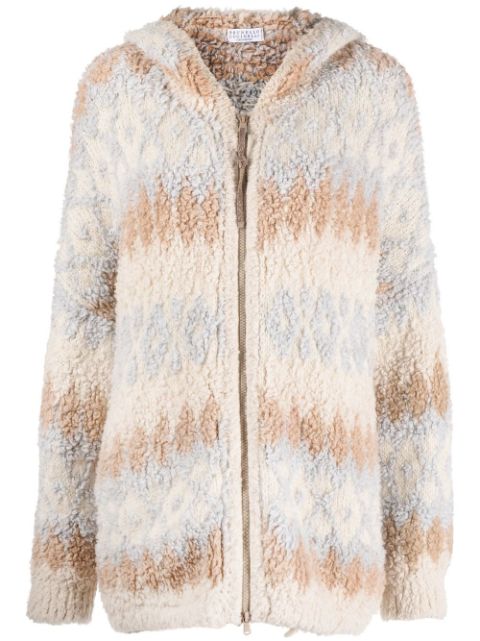 Brunello Cucinelli boucle hooded cardigan Women