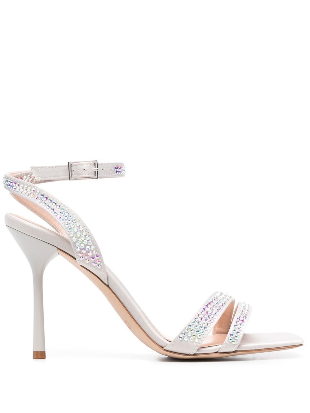 LIU JO crystal-embellished 105mm heel sandals - Grey