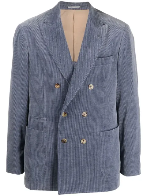 Brunello Cucinelli corduroy double-breasted suit jacket
