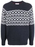 Brunello Cucinelli intarsia-knit wool-blend jumper - Blue